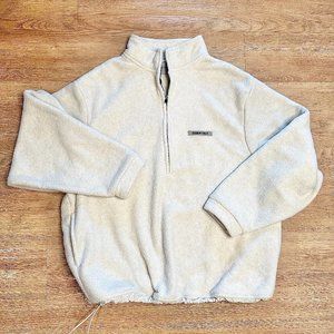Fear of God Essentials Polar Fleece Half Zip Sweater in  Oatmeal